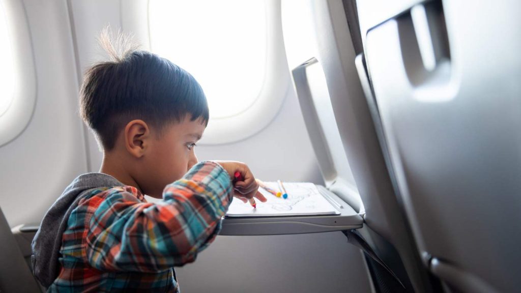 child entertainment on a flight